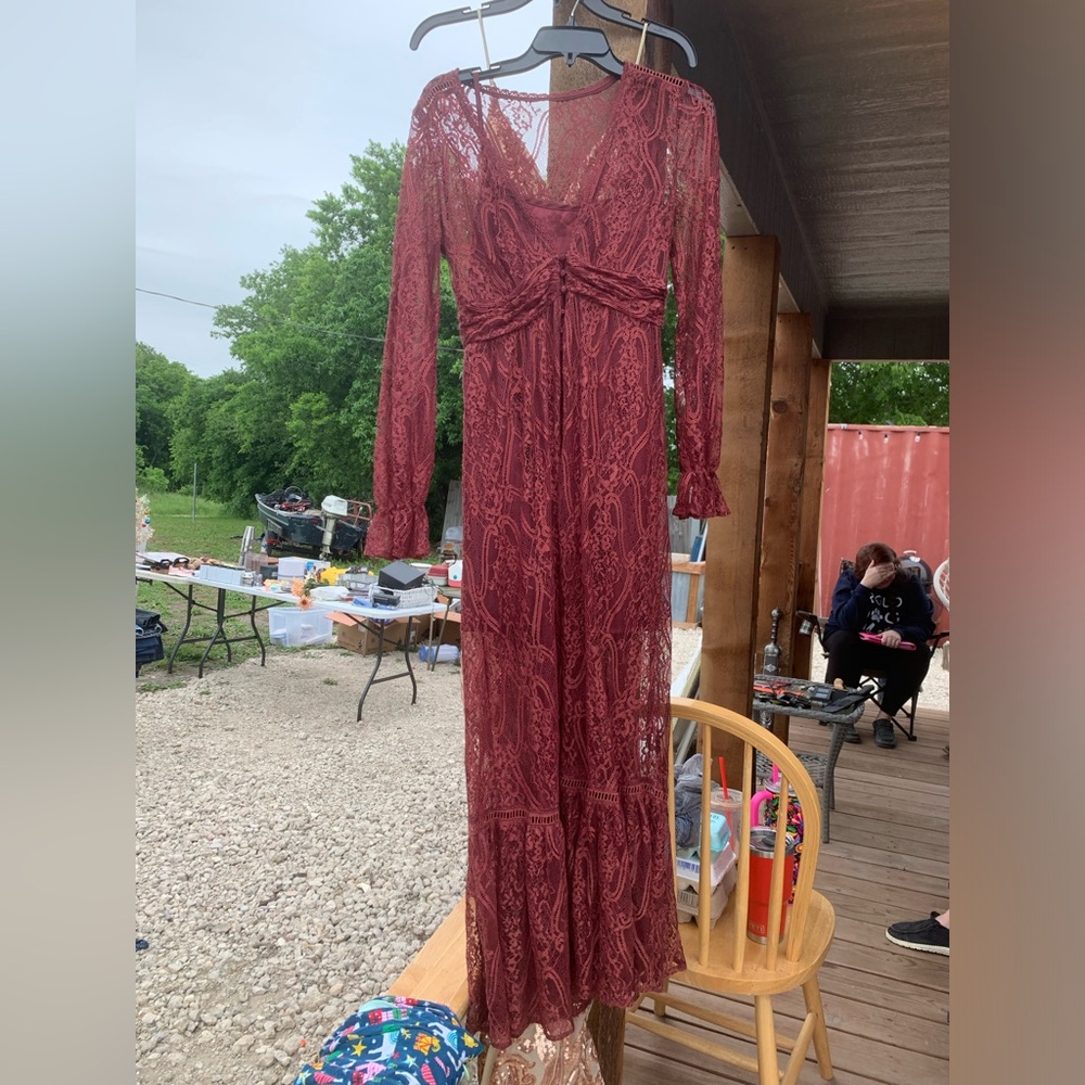 Maroon slip dress